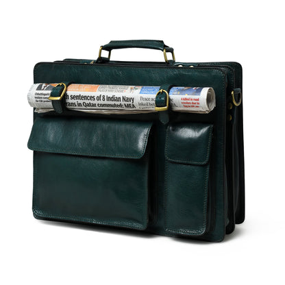 Tuscany Italian Leather Briefcase, Green