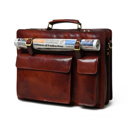 Tuscany Italian Leather Briefcase, Tan