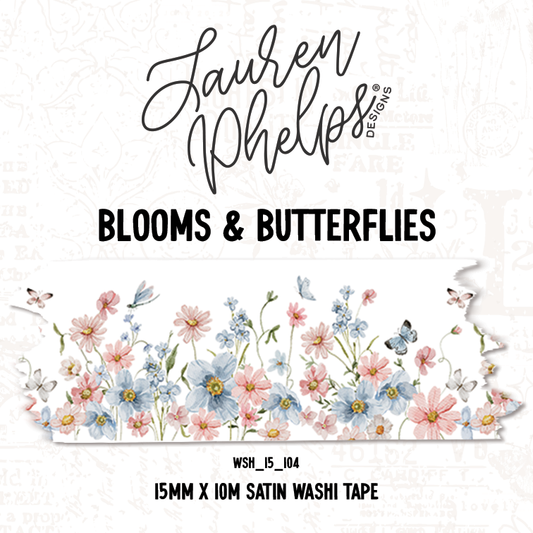 Blooms & Butterflies 15mm washi