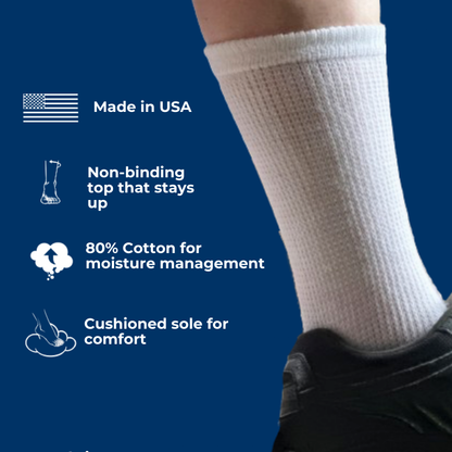 Women's Cotton Diabetic Crew Socks (6 Pair)