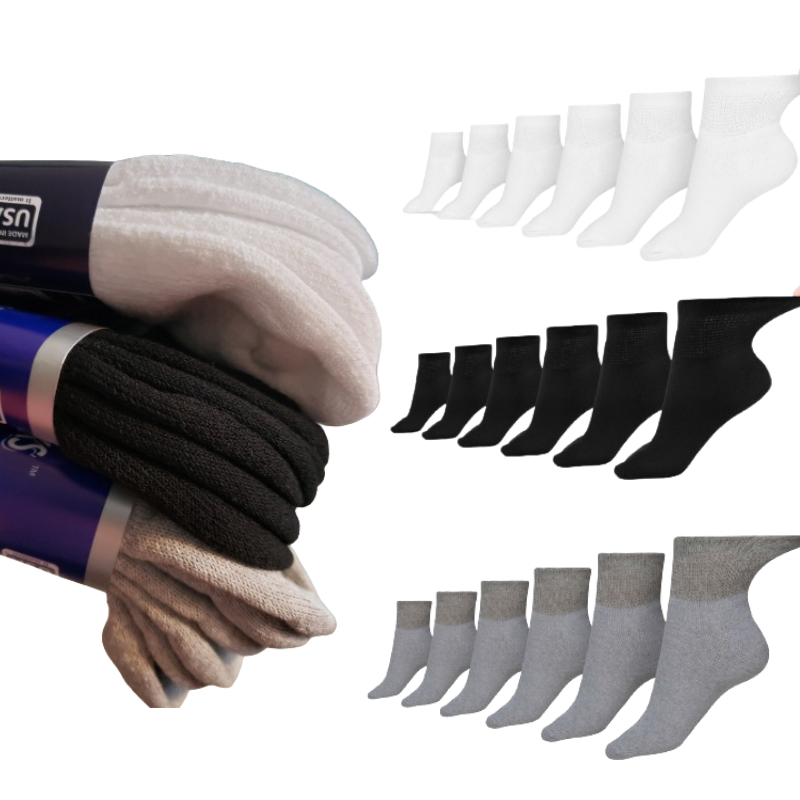 Women's Cotton Diabetic Ankle Socks (6 Pair)