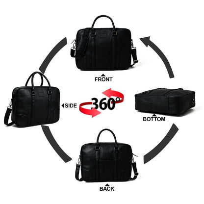 Texas Black Leather Briefcase