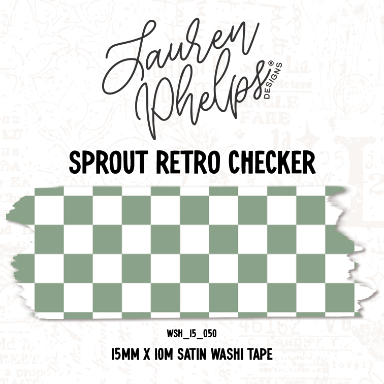 Sprout Retro Checker 15mm washi