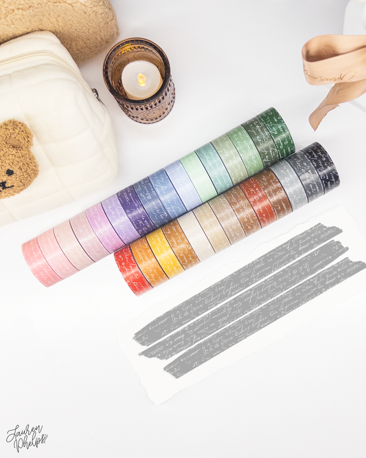 Ash French Text 15mm washi
