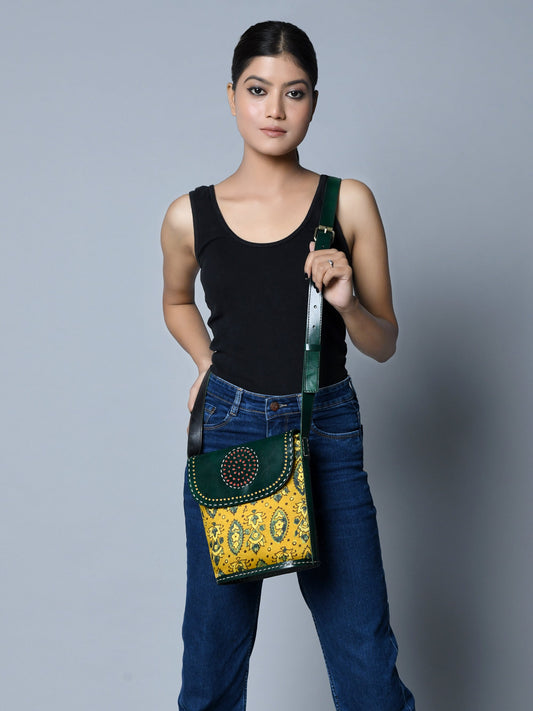 Vibrant Heritage Ajrakh Satchel