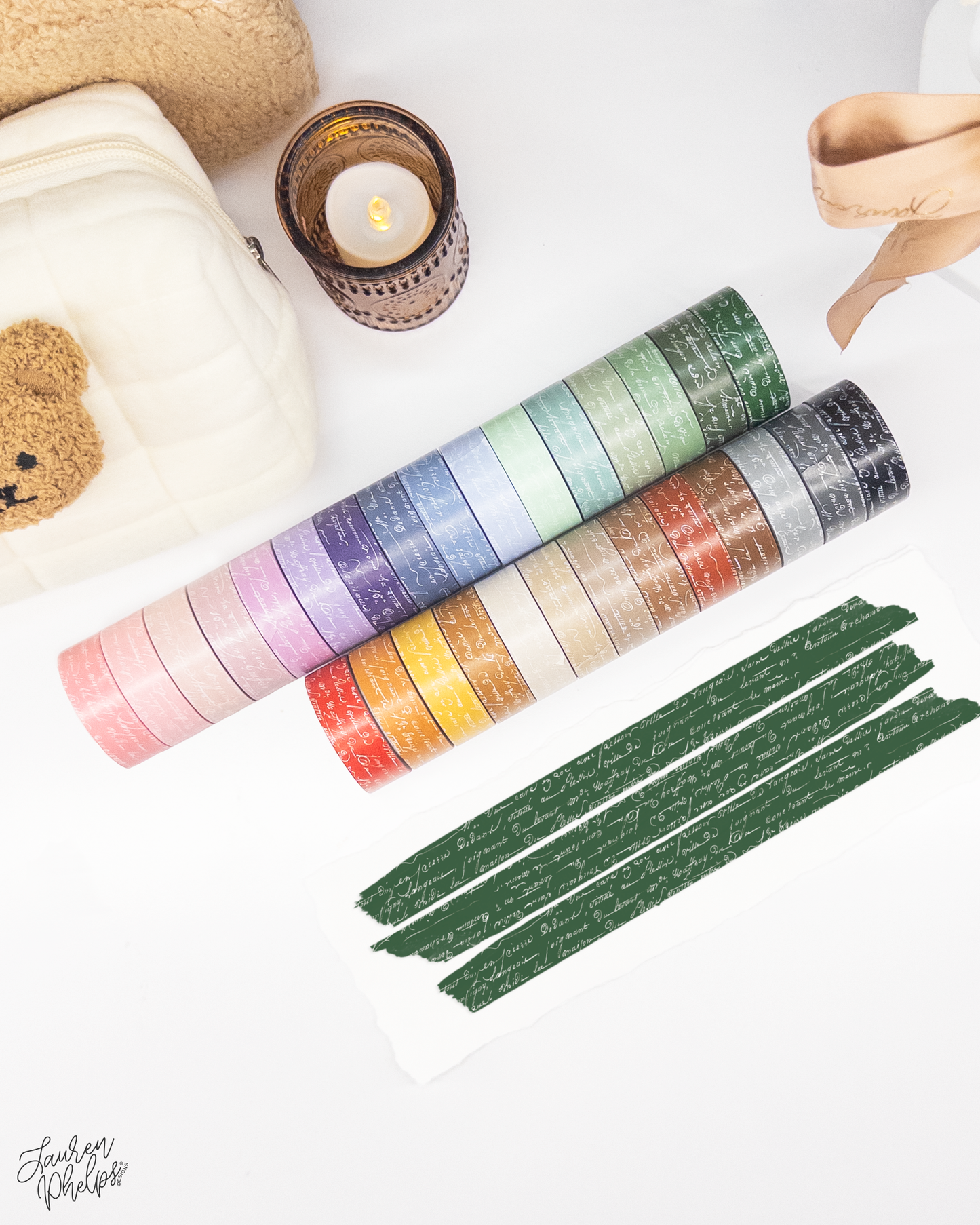 Timber French Text 15mm washi