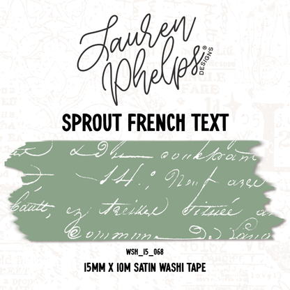 Sprout French Text 15mm washi