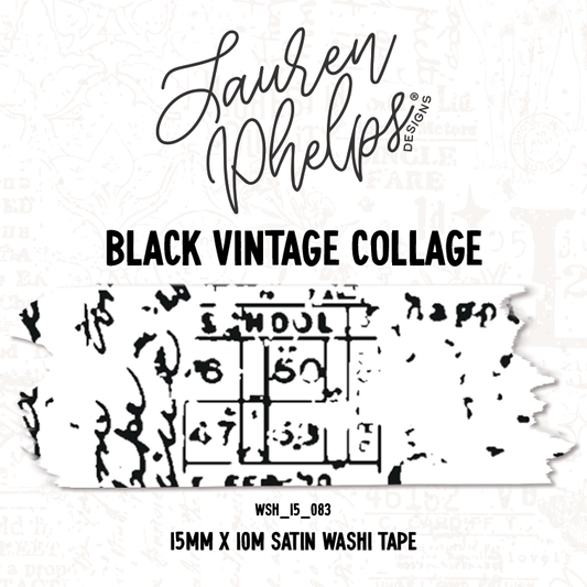 Black Vintage Collage 15mm || RESTOCK