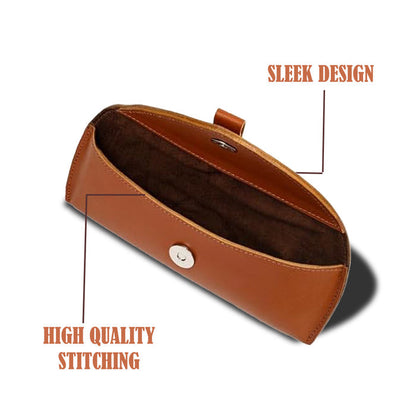 Tan Leather Sunglasses Case
