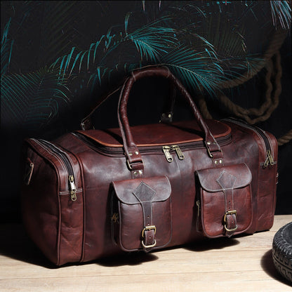 Vintage Dark Brown Traveller Duffle Bag
